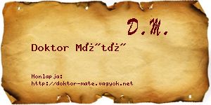 Doktor Máté névjegykártya